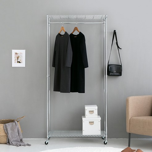 마켓비 ARIMO 이동식 행거 2단 9001930, 크롬