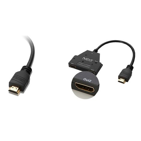 넥스트 이지넷 유비쿼터스 HDMI 1대2 모니터 분배기 NEXT-0102SPC, 본상품선택