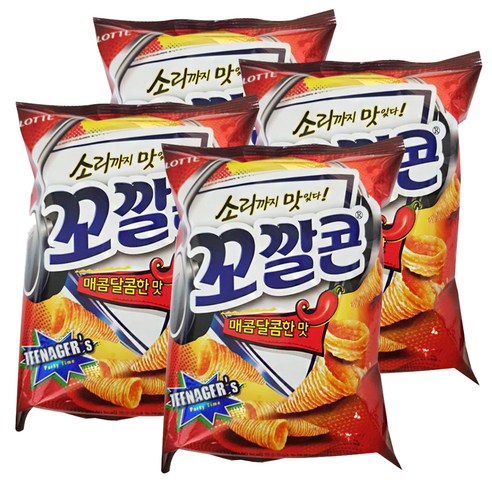 롯데제과 꼬깔콘 매콤달콤한 맛 스낵, 77g, 4개
