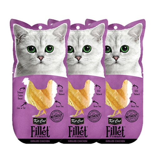킷캣 고양이 프레쉬필렛 통살 간식 30g, 닭가슴살 + 타우린 혼합맛, 3개