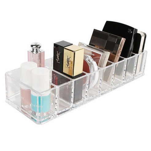 쿠션팩트 아이섀도우 립스틱 수납 8칸 아크릴 정리함, 1개
