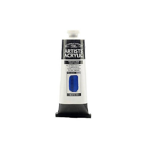 윈저앤뉴튼 아티스트 아크릴물감 S2 019 AzoYellowMedium, 60ml 515PhthaloBlue(GreenShade, 1