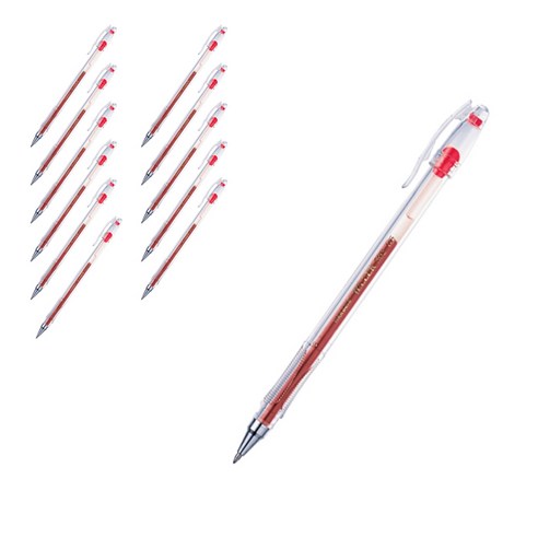 모나미 젤러 502 중성펜 0.5mm, 적색, 12개입