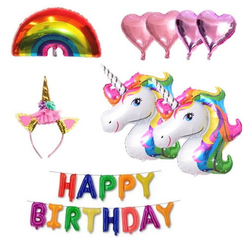 마켓감성 유니콘 생일파티용품 세트 38p, 타입5