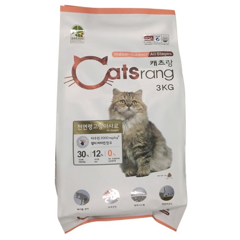 캐츠랑 전연령 인도어겸용 고양이 건식사료, 3kg, 1개