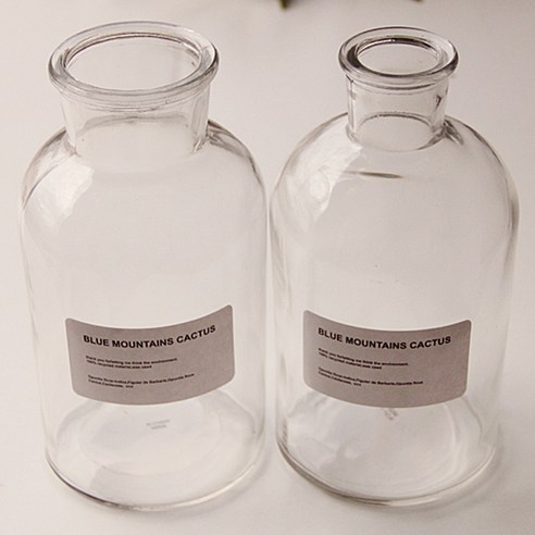 리버그린 시약병 좁은입구 + 넓은입구 2p 500ml, 투명