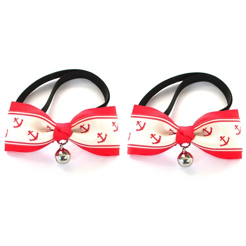 이코디 보트 고양이 방울 목걸이 L, 레드, 2개입