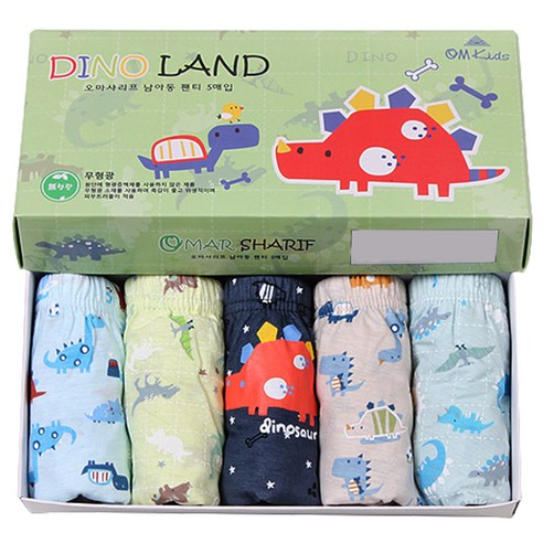 오마샤리프 남아용 디노랜드 삼각팬티 5p