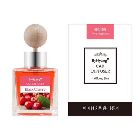 바이향 리프레싱 카 디퓨져 50ml, 블랙체리, 1개