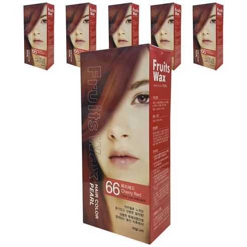 과일나라 후르츠왁스 헤어칼라 염색약, 66호 체리레드, 6개