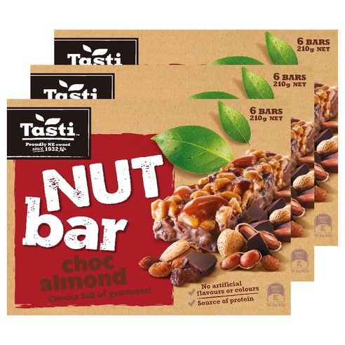 리치팜너트 테스티 넛바 초코아몬드 6개입, 210g, 3개