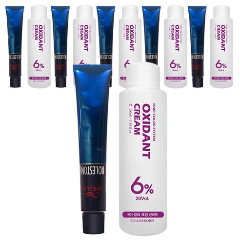 웰라 뉴콜레스톤 퍼펙트 퓨어컬러 염색제 80g + 산화제 100ml, 매트 8/2, 6세트
