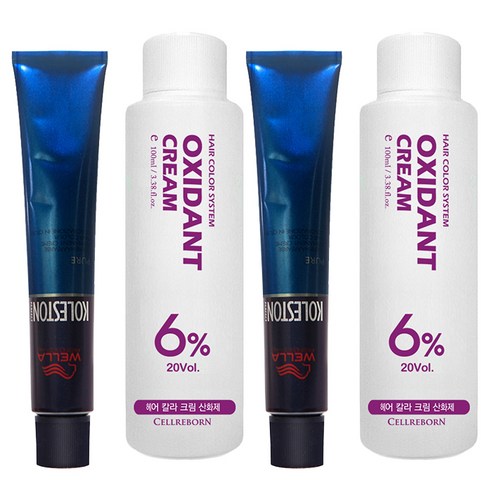 웰라 뉴콜레스톤 퍼펙트 퓨어컬러 염색제 80g + 산화제 100ml, 체리레드 10/45, 2세트