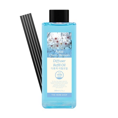 더허브샵 디퓨저 리필 오일, 아쿠아 체리블라썸, 200ml