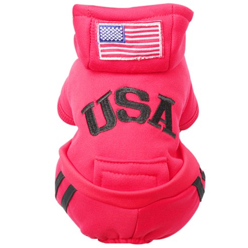 블럭마트 반려동물 USA 후드티, 핫핑크