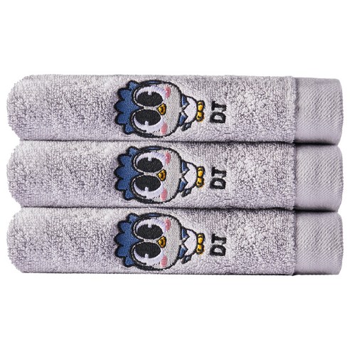 소프트터치 에그구그 캐릭터 수건 150g, 디제이(그레이), 3개