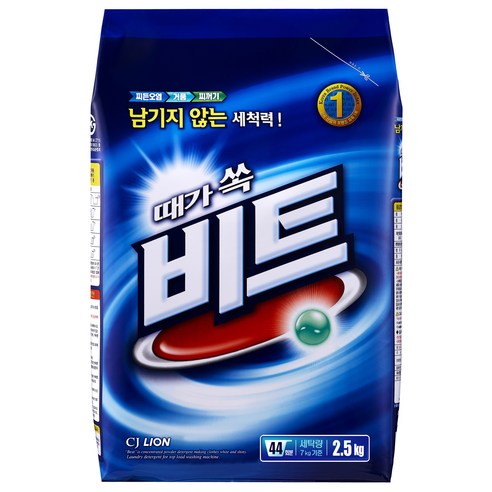 비트 분말 세탁세제 일반용, 2.5kg, 1개
