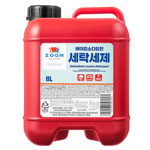 줌 베이직 베이킹소다 담은 액체 세탁세제, 8L, 1개