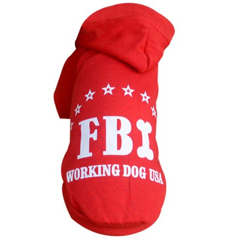 블럭마트 반려동물용 FBI 후드티, 레드