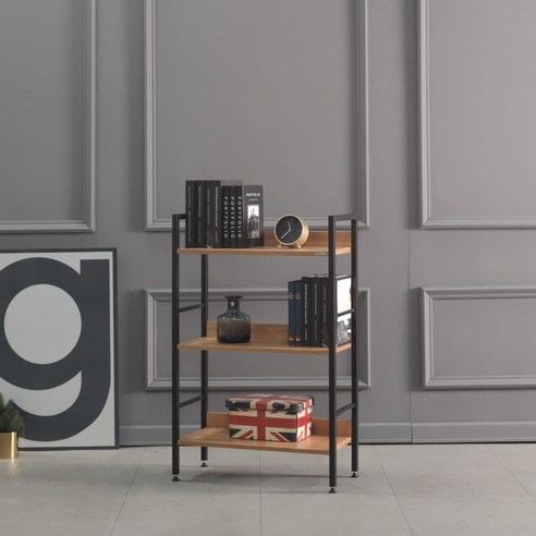 소프시스 스택 3단 책장, 티크 + 블랙