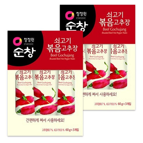 청정원순창 쇠고기볶음고추장, 60g, 6개입