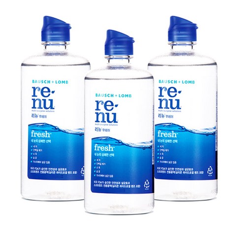 바슈롬 리뉴 후레쉬 렌즈세정제, 355ml, 3개