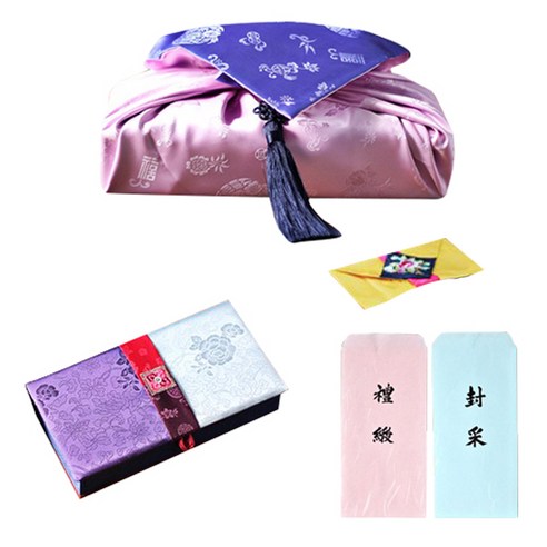 팔복상회 현금 예단세트 릴리, 신랑(봉채) 2색함 / 예단보 황금색 추가 / 예단 서식지 추가