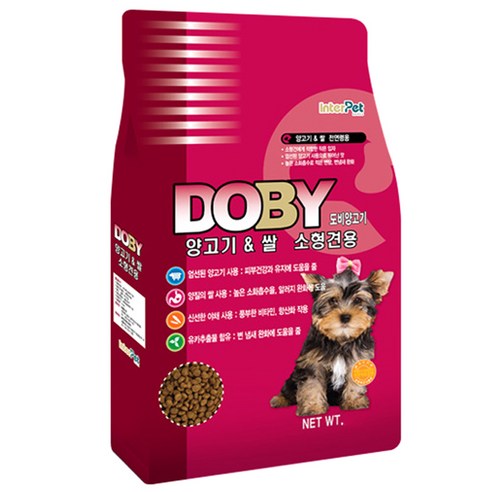 인터펫코리아 전연령 소형견용 도비 건식사료, 양+쌀, 3kg, 1개