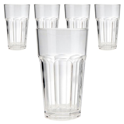 미르 8각컵 600ml 20oz, 투명, 5개