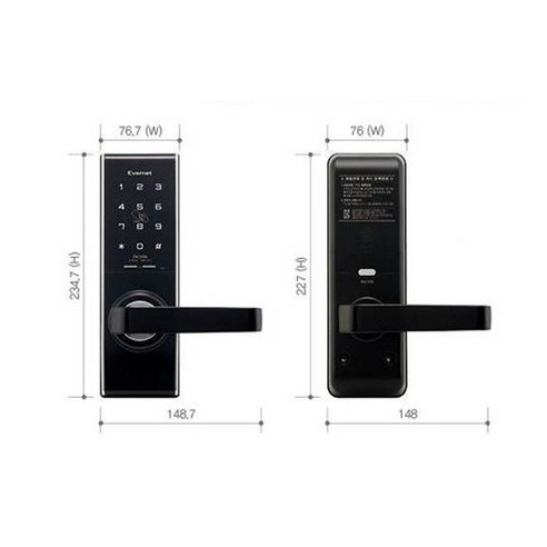 에버넷 나무문용 디지털 도어록 EN750W + 카드키 2p, 고객직접설치
