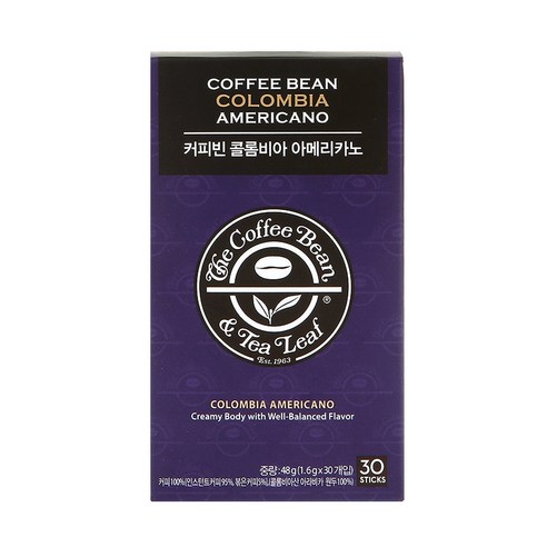 커피빈 콜롬비아 아메리카노 스틱커피, 1.6g, 30개입, 1개
