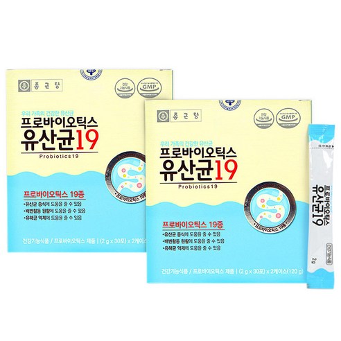 종근당 프로바이오틱스 유산균 19, 120g, 2개입