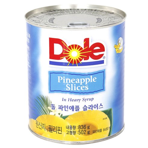 Dole 슬라이스 파인애플 통조림, 836g, 1개