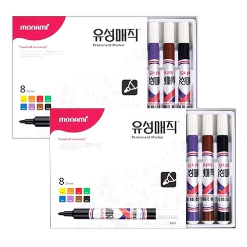 모나미 유성매직 세트, 8색, 2세트