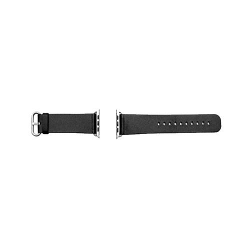 우수스 애플워치 3/4/5 심플 클래식 버클 가죽 밴드 (38/40mm 호환 가능), 블랙, 1개