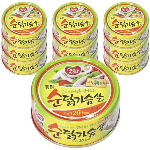 동원 순닭가슴살 통조림, 90g, 10개