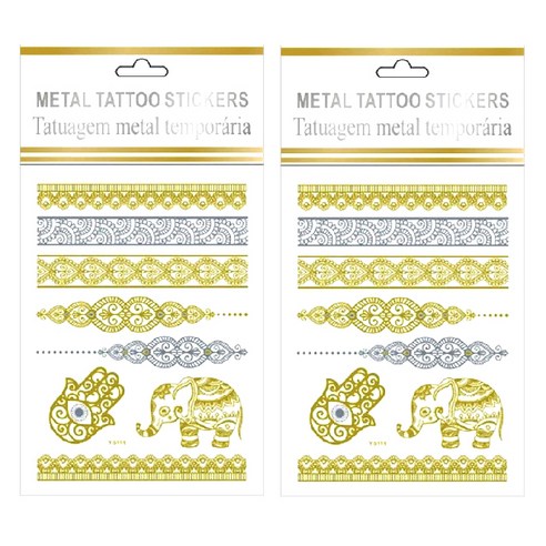 리빙조이 JOYBEAUTY 헤나 타투 스티커, L-512 B, 2개