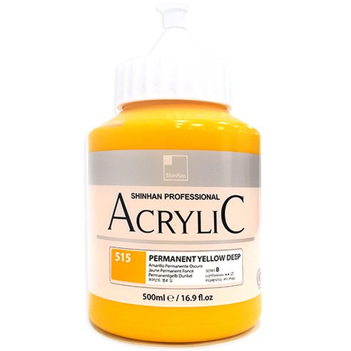 신한 아크릴물감 515, 500ml 515PermanentYellowDeep, 1