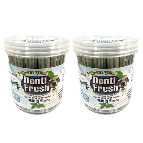 덴티프레쉬 강아지껌 250g, 2개입, 페퍼민트
