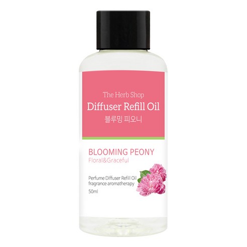 더허브샵 차량용 디퓨저 리필오일 50ml, 1개, 블루밍 피오니