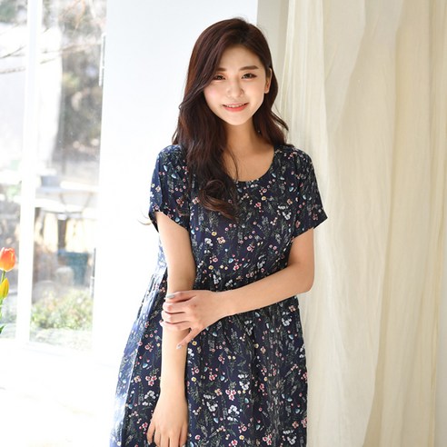 속옷미인 여성용 풍기인견 네이쳐 반팔 원피스