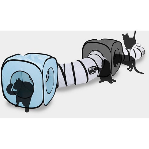 딩동펫 고양이 큐브 터널 하우스, 그레이, 1개