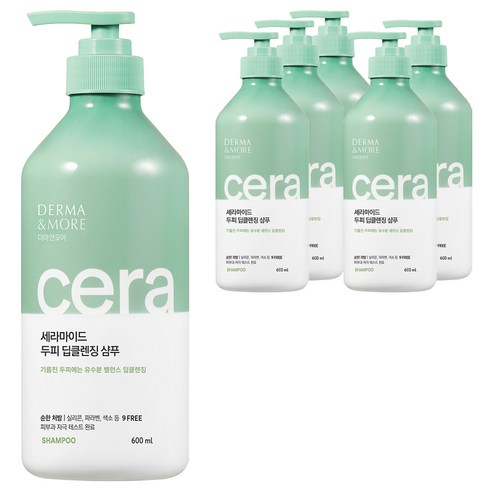 더마앤모어 세라마이드 샴푸, 600ml, 6개