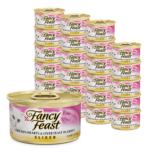 고양이, 간식, 사료, 건강, 행복 고양이 사료 팬시피스트 치킨 하트 앤 리버 고양이 캔, 85g, 24개입 고양이, 간식, 사료, 건강, 행복 고양이 사료 팬시피스트 치킨 하트 앤 리버 고양이 캔, 85g, 24개입