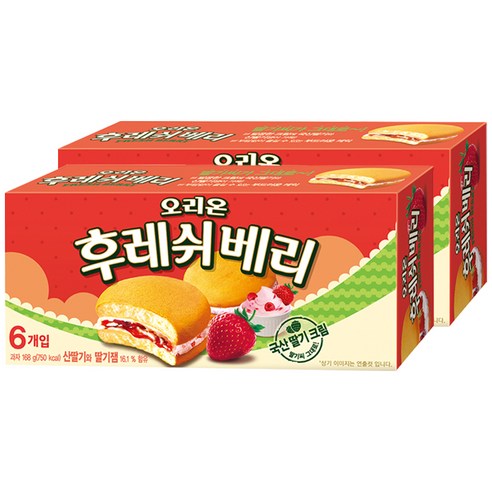 오리온 후레쉬베리 딸기, 168g, 2박스