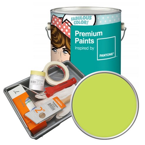 노루페인트 팬톤 내부용 실내 벽면 무광 페인트 4L 세트, 14-0446 Tender Shoots