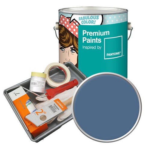 노루페인트 팬톤 내부용 실내벽면 저광페인트 4L 세트, 18-4027 Moonlight Blue