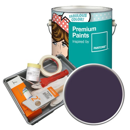 노루페인트 팬톤 내부용 실내벽면 저광페인트 4L 세트, 19-3617 Mysterioso