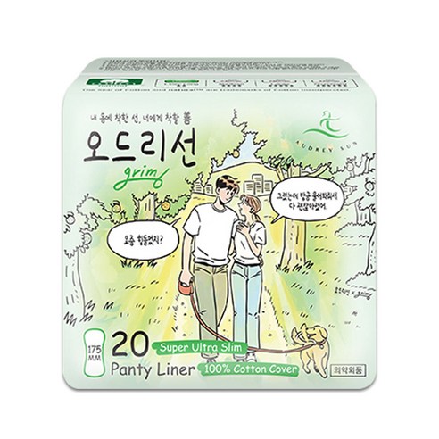 오드리선 롱 팬티라이너, 20개입, 1팩