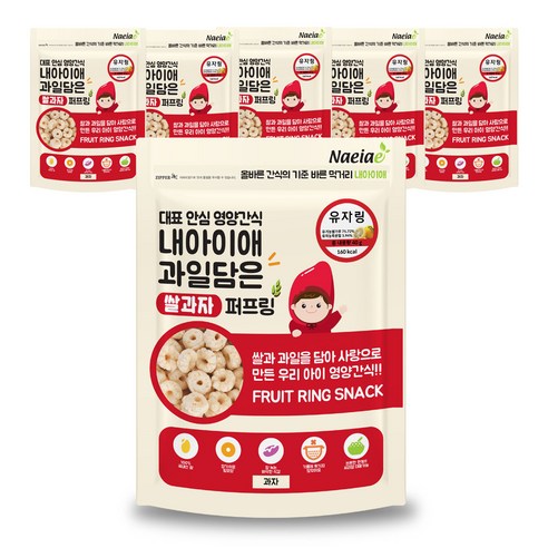 내아이애 과일담은 쌀과자, 유자링, 6개입